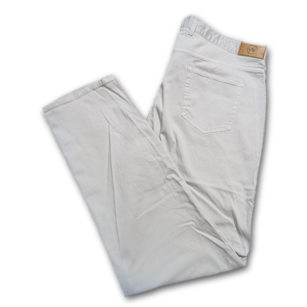 Peter Millar Crown Mens Pants Off White 42x32 Chino Stretch Breathable Pockets
